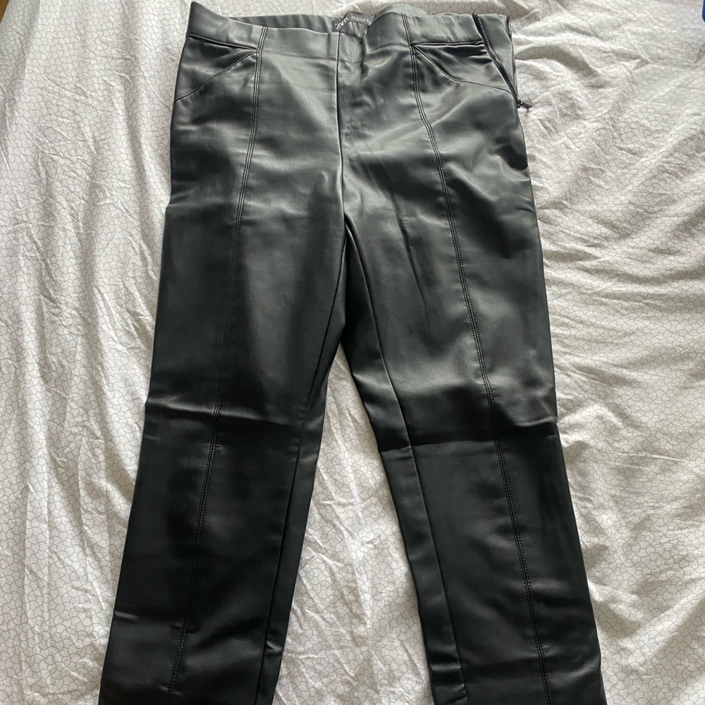 Zara leather leggings